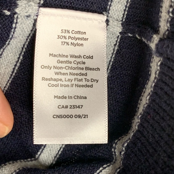 Talbot,sweater, navy, white stripes, love letters, size S, cotton blend. - Picture 5 of 5